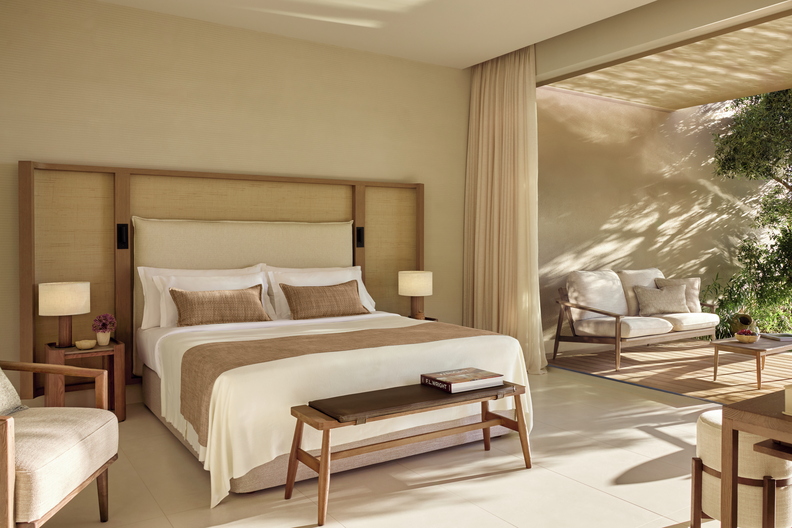 Tiara Holidays - Sani Club - two bedroom bungalow suite private pool front sea view bedroom